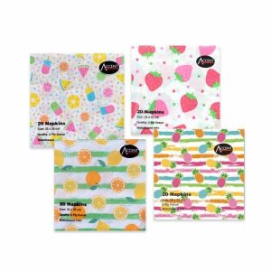 Party Napkins |  20 Pack Fruit Print 2 Ply Napkins – 33Cm X 33Cm Party Napkins Party Napkins