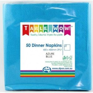 Party Napkins |  50 Pack Azure Blue Dinner Napkins – 40Cm Party Napkins Party Napkins