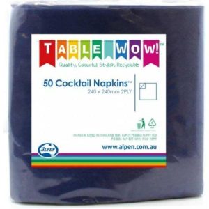 Party Napkins |  50 Pack Dark Blue Cocktail Napkins – 24Cm X 24Cm Party Napkins Party Napkins