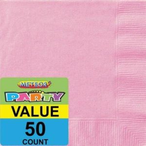 Party Napkins |  50 Pack Lovely Pink Lunch Napkins – 33Cm Party Napkins Party Napkins