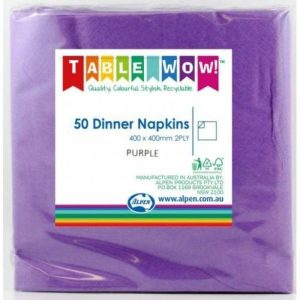 Party Napkins |  50 Pack Purple Dinner Napkins – 40Cm X 40Cm Party Napkins Party Napkins