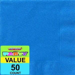 Party Napkins |  50 Pack Royal Blue Beverage Napkins – 25.4Cm X 25.4Cm Party Napkins Party Napkins