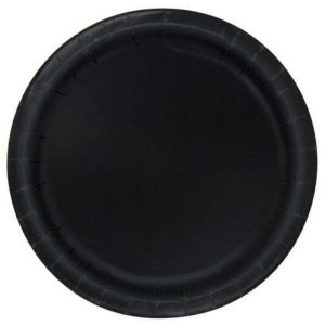 Party Plates |  16 Pack Midnight Black Paper Plates – 23Cm Party Plates Black