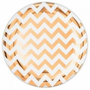 Party Plates |  20 Pack Chevron Rose Gold Hard Plastic Luncheon Plates – 19Cm Party Plates Party Plates