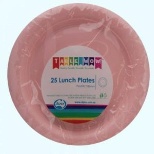 Party Plates |  25 Pack Light Pink Reusable Lunch Plates – 18Cm Party Plates Party Plates