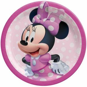 Party Plates |  8 Pack Minnie Mouse Forever Round Paper Plates – 23Cm Party Plates Party Plates