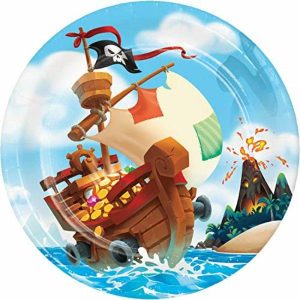 Party Plates |  8 Pack Pirate Treasure Dinner Plate Party Tableware Party Plates