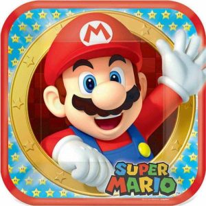 Party Plates |  8 Pack Super Mario Brothers Square Paper Plates – 23Cm Party Plates Party Plates