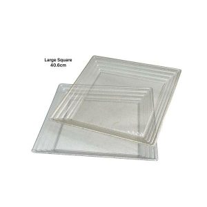 Party Platters & Trays |  Large Square Glitter Reusable Serving Tray – 40Cm Catering Supplies Party Platters & Trays