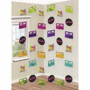 Swirls & Strings |  6 Pack 80S Awesome Party Hanging String Decorations – 2.13M Party Decorations Swirls & Strings