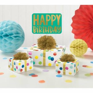 Table Centrepieces |  Happy Birthday Dots Table Decorating Kit Party Decorations Table Centrepieces