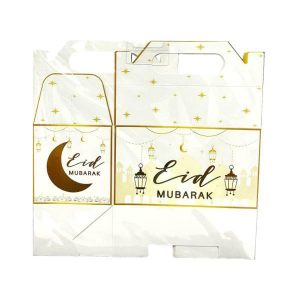 Treat Bags & Boxes |  6 Pack White & Gold Eid Treat Box – 16Cm X 9Cm X 14Cm Catering Supplies Treat Bags & Boxes