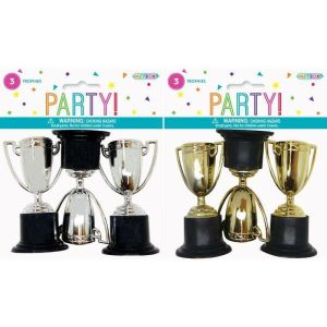 Trophies & Medals |  3 Pack Plastic Trophies Party Favors Assorted