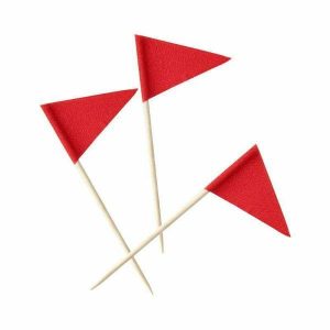 Cake & Cupcake Toppers |  15 Pack Red Glitter Flag Toppers – 8Cm Baking Cake & Cupcake Toppers