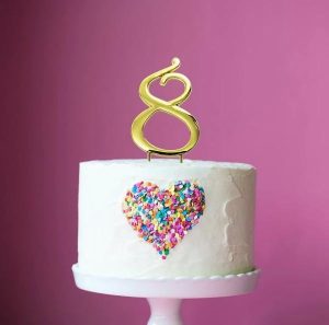 Cake & Cupcake Toppers |  Letter 8 Cake Topper Gold – 7Cm Baking Cake & Cupcake Toppers