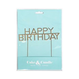 Cake & Cupcake Toppers |  Rose Gold Metal Happy Birthday Cake Topper Baking Cake & Cupcake Toppers