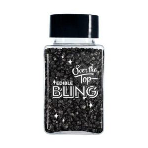 Edible Toppings |  Over The Top Edible Bling Black Sanding Sugar – 80G Baking Black