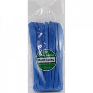 Party Cutlery |  25 Pack Royal Blue Reusable Knives – 19Cm Party Cutlery Party Cutlery