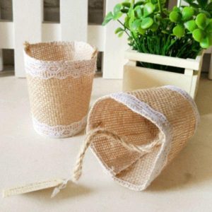 Eco-Friendly Party Supplies |  Hessian Bomboniere Bag – 5Cm X 7Cm Eco-Friendly Party Supplies Brown