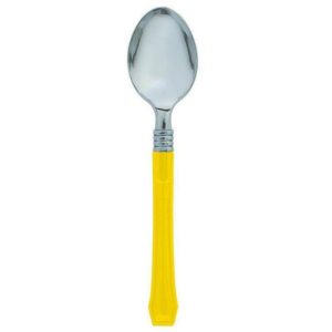 Party Cutlery |  20 Pack Premium Classic Choice Yellow Sunshine Spoons Party Cutlery Party Cutlery