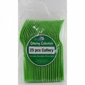 Party Cutlery |  25 Pack Lime Reusable Forks – 18Cm Party Cutlery Green