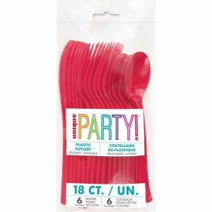 Party Cutlery |  Ruby Red 18 Asstd Cutlery Party Cutlery Party Cutlery