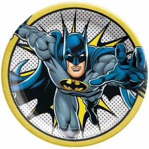 Party Plates |  8 Pack Batman Heroes Unite Round Paper Plates – 23Cm Party Plates Party Plates