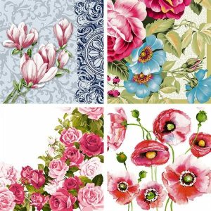 Party Napkins |  20 Pack 3 Plys Flower Napkins – 33Cm Party Napkins Party Napkins